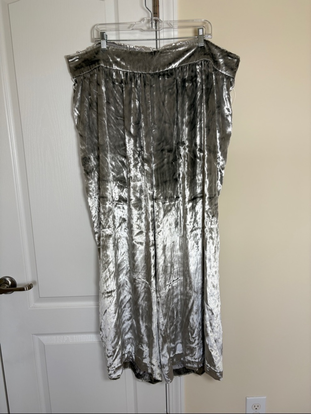 Anthropologie Maeve Anastacia Silver Velvet Pants - Picture 2 of 8